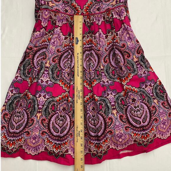 Pleated Multicolor Dress Sleeveless Summer Maggy London 6 Bright Floral Brunch - Picture 9 of 12